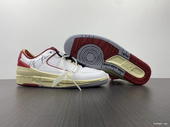 DJ4375-106 White SP Jordan Off-White Red Low Retro 2 0809